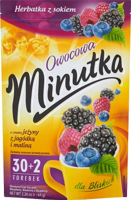 Minutka Fruity Tea with blackberry-flavored juice with blueberry and raspberry