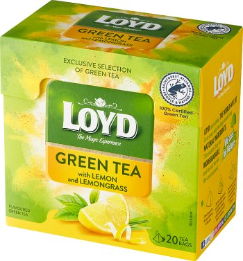 Loyd aromatisierter grüner Tee mit Zitronen- und Zitronengras