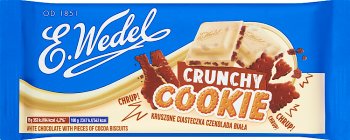 E. Wedel Crunchy Cookie Czekolada biała z ciasteczkami kakaowymi