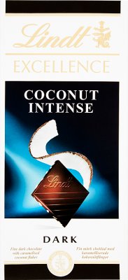 Lindt Excellence Dark chocolate with caramelized coconut flakes