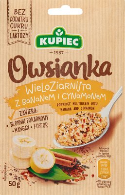 Kupiec Owsianka wieloziarnista z bananem i cynamonem