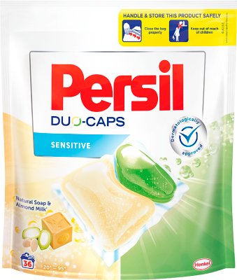 Persil Duo-Caps Чувствительные натуральные мыльные и миндальные капсулы для молока для мытья
