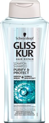 Schwarzkopf Gliss Kur Purify & Protect Szampon do włosów przetłuszczających się, przeciążonych zanieczyszczeniami