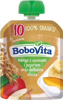 BoboVita Mus mango z owocami i jogurtem oraz delikatne zboża
