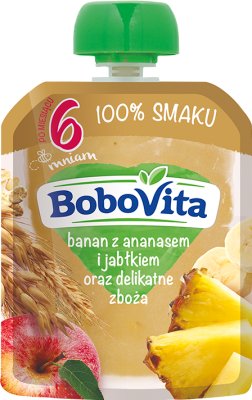 BoboVita Mus банан с ананасом и яблоком и нежными зерновыми