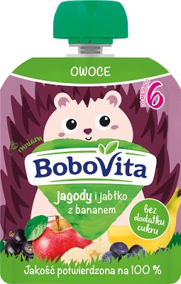 Бобовита Фруктовый мусс с ягодами и яблоками с бананом