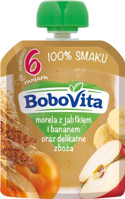 BoboVita Mus morela z jabłkiem i bananem oraz delikatne zboża