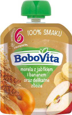 BoboVita Mus albaricoque con manzana y plátano y cereales delicados