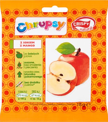 Crispy Natural Chrupsy Suszone chipsy z jabłka z sokiem z mango