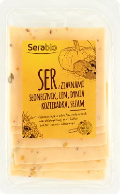 Serabio-Käse mit Sonnenblumenkernen, Flachs, Kürbis, Bockshornklee und Sesam