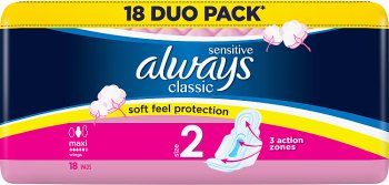 Always Classic Sensitive Long Sanitary pads with wings