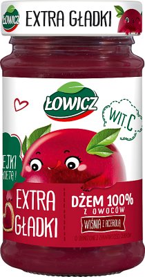 Łowicz Jam 100% fruit extra smooth cherry