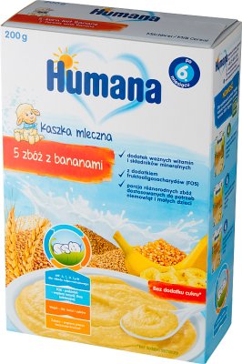 Каша Humana Milk 5 злаков с бананами