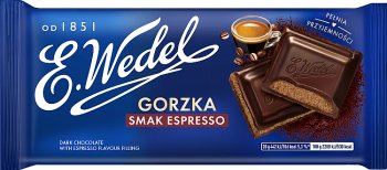 E. Wedel Bitter chocolate con sabor espresso.