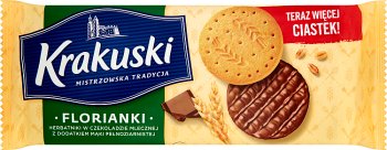 Krakuski Florianki Biscuits in milk chocolate with the addition of whole-grain flour