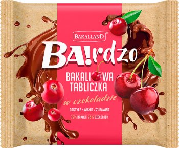 Bakalland Ba! Bakaliowa tabliczka  w czekoladzie daktyle / wiśnie / żurawina