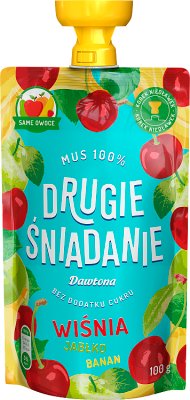 Dawtona El segundo desayuno Mus 100% cereza manzana plátano