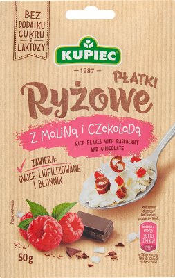 Kupiec Płatki ryżowe z maliną i czekoladą