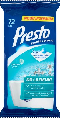 Presto Ściereczki nawilżane do czyszczenia łazienki