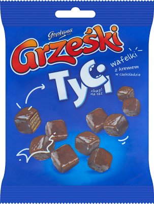 Grześki Tyci Mini wafers with cocoa flavored cream in chocolate