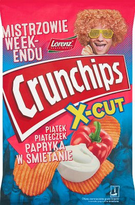 Crunchips X-Cut Chipsy ziemniaczane grubo krojone o smaku papryki w śmietanie