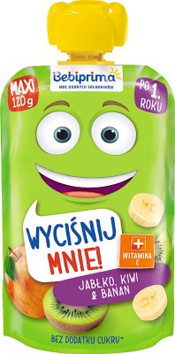 Bebiprima mus owocowy Jabłko, Kiwi,Banan