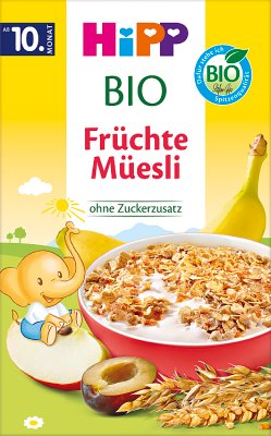 HiPP Muesli Plátanos-Manzanas-Ciruelas BIO