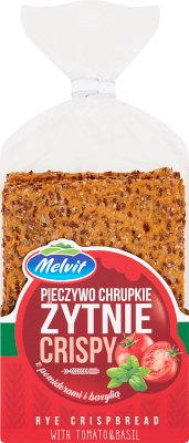 Melvit Crispy rye crisp bread with tomatoes and basil