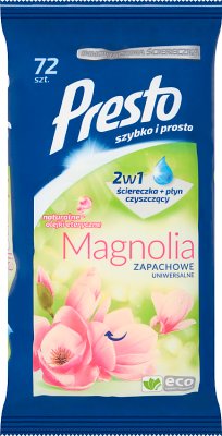 Presto Ściereczki nawilżane  uniwersalne o zapachu magnolii