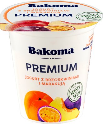Bakoma Premium Jogurt  z brzoskwiniami i marakują