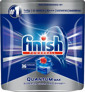Finish Quantum Max Regular Capsules for washing dishes in a dishwasher