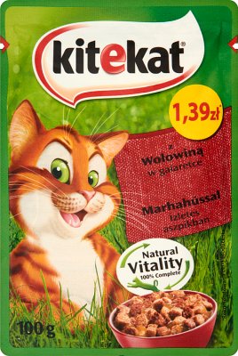 Kitekat Karma pełnoporcjowa dla dorosłych kotów z wołowiną w galaretce