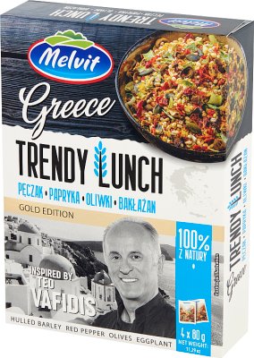 Melvit Trendy Lunch Greece Pęczak, papryka, oliwki, bakłażan 4 x 80 g