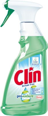 Clin ProNature Liquid para la limpieza de superficies de vidrio.