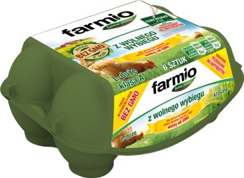 Farmio Eggs from free range from chickens fed with soy without GMO size L Class A
