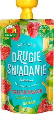 Dawtona Drugie śniadanie Mus 100%  truskawka jabłko banan