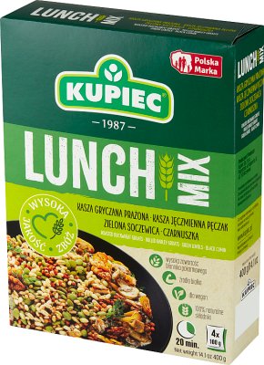 Kupiec Lunch Mix kasza gryczana,  pęczak, soczewica, czarnuszka 4 x100 g