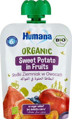 Mousse de frutas y verduras de Humana batata en fruta