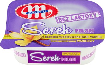 Mlekovita Serek homogenizowany  waniliowy Polski bez laktozy z dodatkiem  pokruszonej laski wanilii
