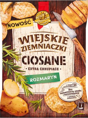 Landkartoffeln Geschnittene Kartoffelchips mit Rosmaringeschmack