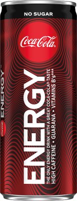 Coca-Cola Energy no sugar Carbonated energy drink with caffeine, guarana extract and B vitamins. Contains sweeteners.