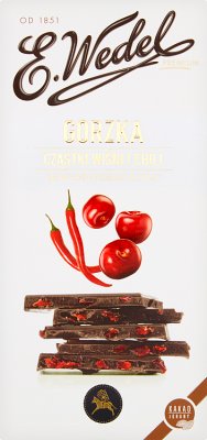 E. Wedel Premium bitter chocolate with cherry particles and chilli extract