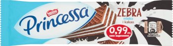 Princessa Zebra Kakaowy wafel przekładany kremem mlecznym