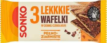 Sonko Lekkie wafelki pełnoziarniste w gorzkiej czekoladzie