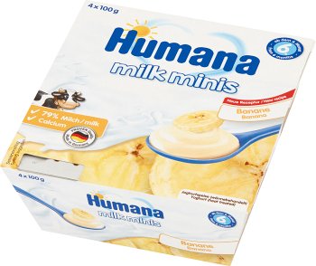 Postre de yogurt de plátano minis de leche de Humana