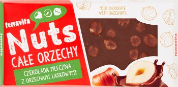 Terravita Nuts Czekolada mleczna z orzechami laskowymi