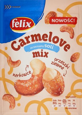 Felix Carmelove con una pizca de sal mezcla de maní y anacardos