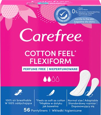 Carefree Cotton Flexiform Odorless Pantyliners