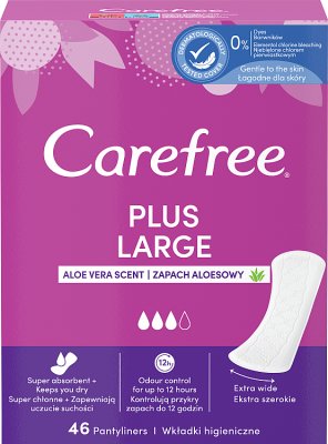 Carefree Plus forros grandes de panty de aloe