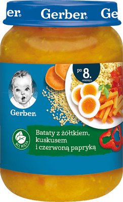 Gerber Bataty z żółtkiem kuskusem i czerwoną papryką